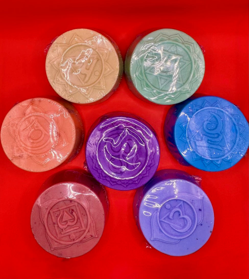Energy Balancing Colored and Scented Soap for Each of Seven Chakras